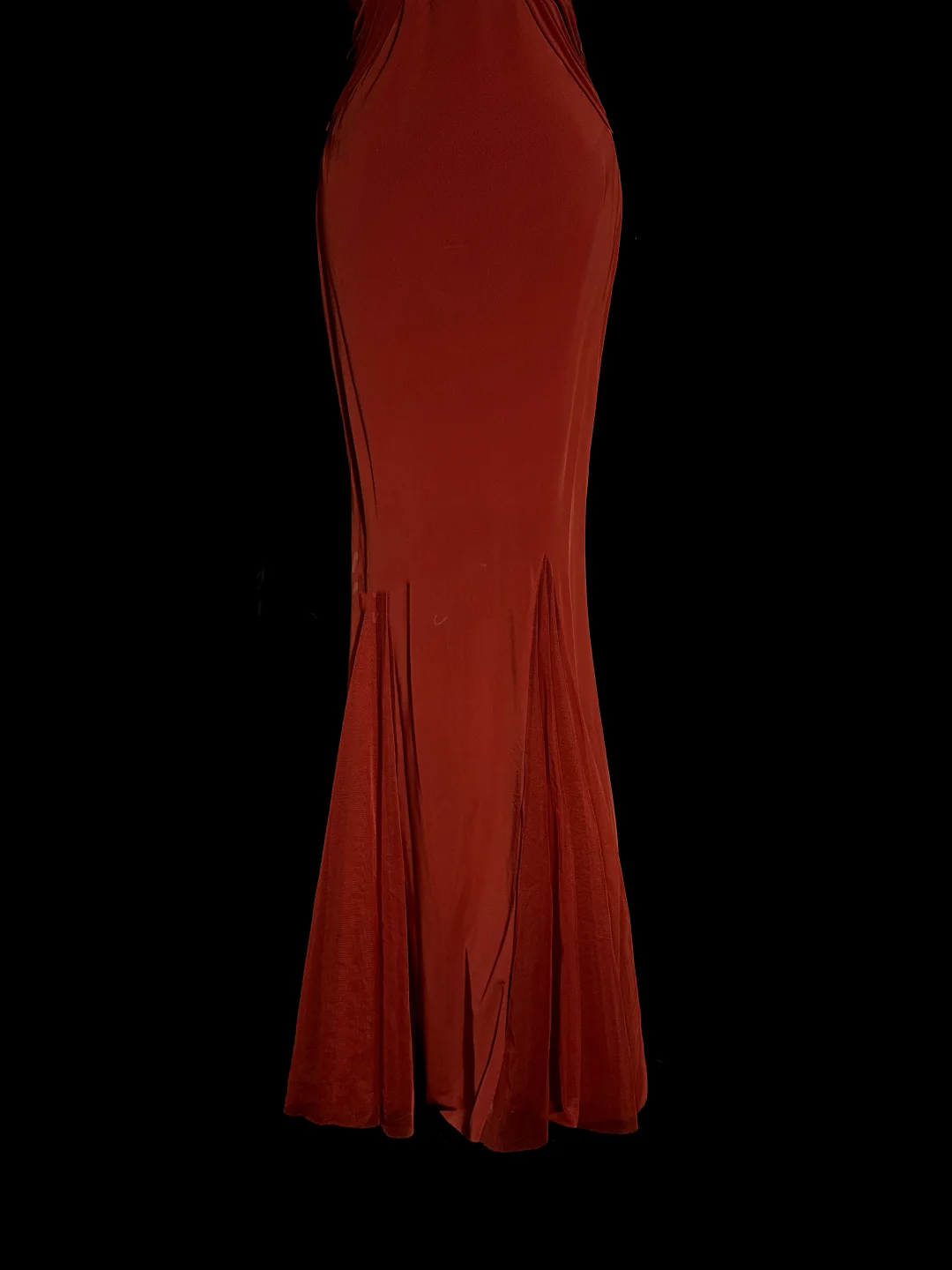 Vintage Mermaid V Neck Red 1950s Retro Classy Chiffon Long Prom Dresses Party Dress 21st Birthday Outfits Graduation Dresses W858