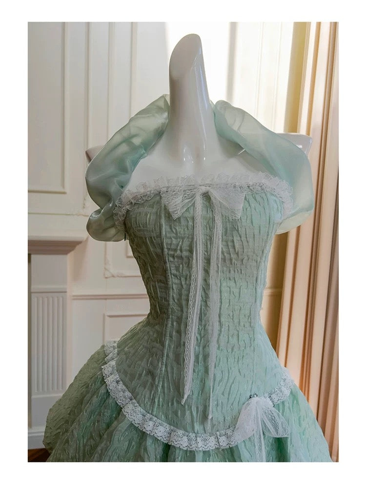 Pretty Ball Gown Strapless Mint Green Summer 16th Birthday Dresses For Teens Hoco Dress Mini 18th Birthday Outfit Cocktail Dresses For Women W895