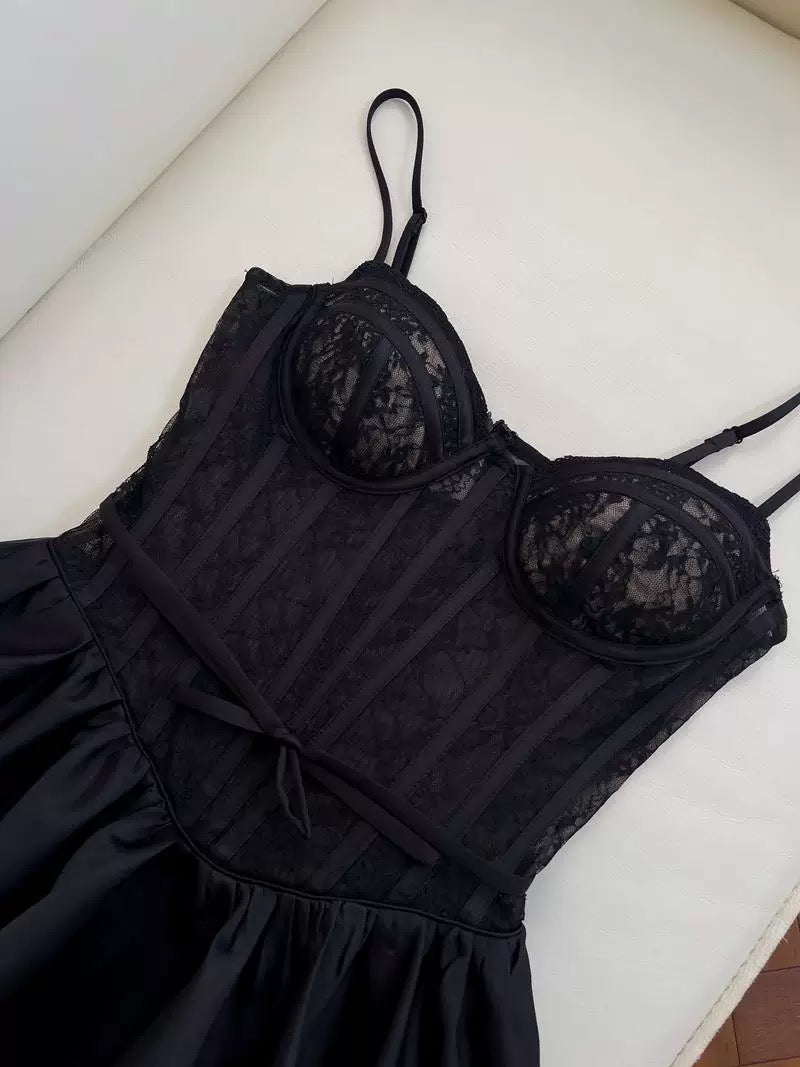 Trendy Ball Gown Spaghetti Straps Black Lace Formal Short 8th Grade Homecoming Dress Summer Middle School Hoco Dresses Birthday Outfits W918