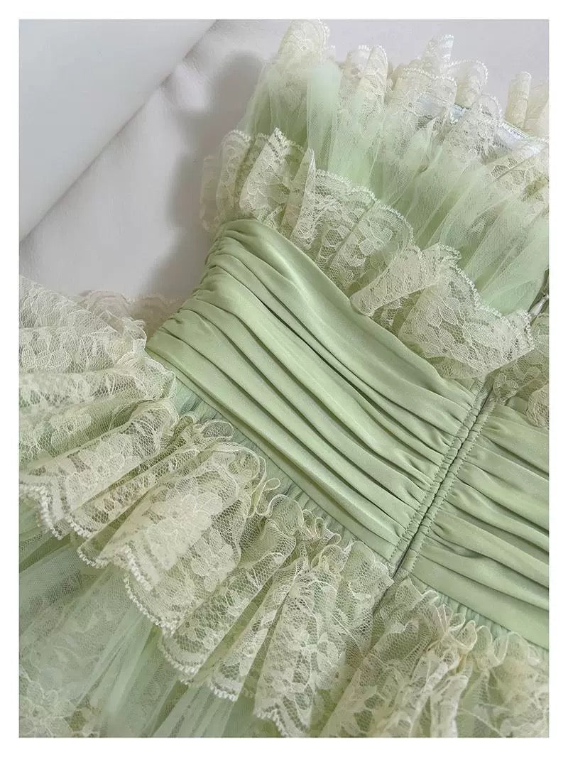 Trendy Ball Gown Spaghetti Straps Mint Green Sleeveless Formal Short 8th Grade Homecoming Dress Summer Middle School Hoco Dresses Cocktail Dress Birthday Outfits W931