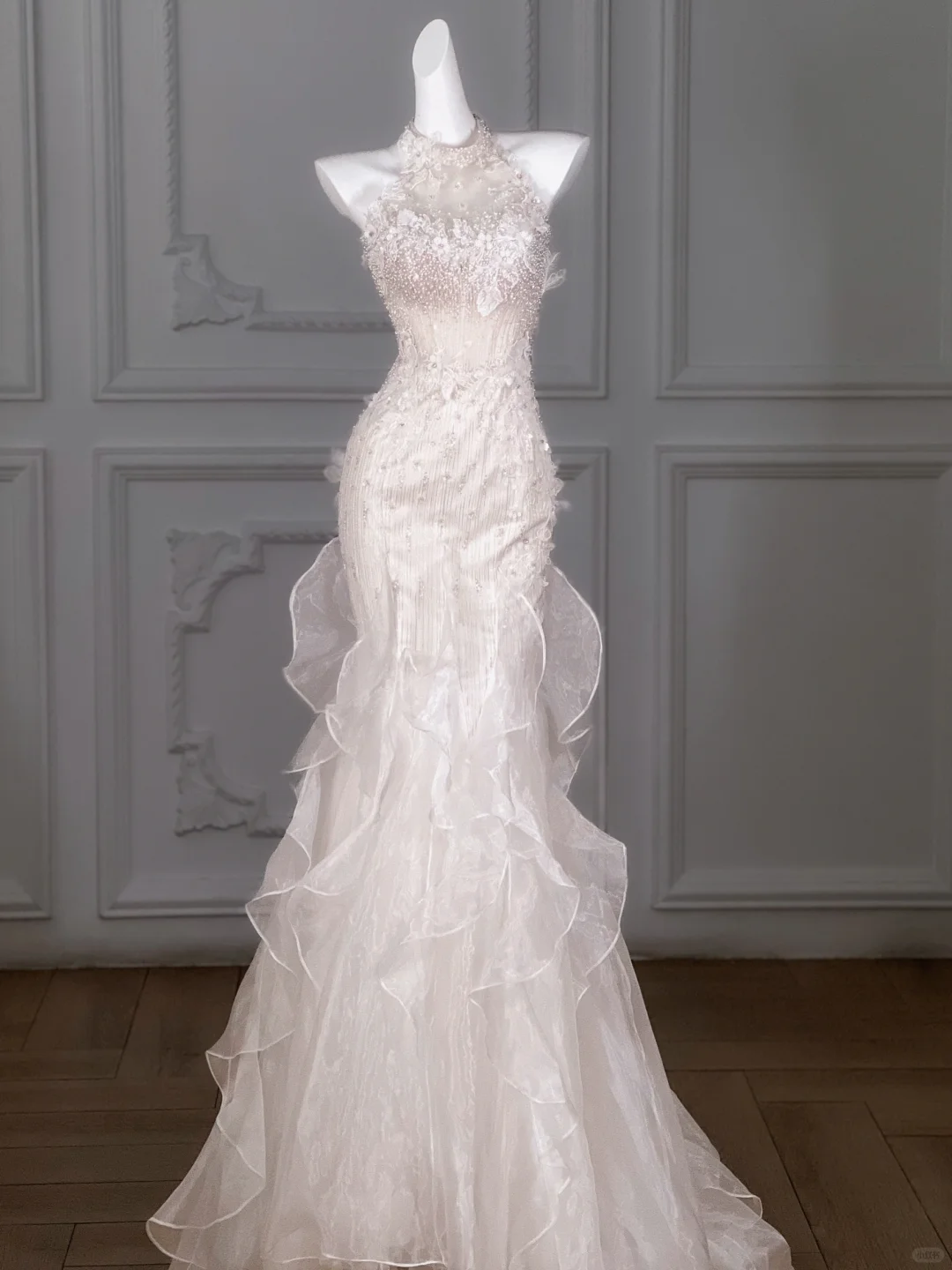 Pretty Wedding Dress Sheath High Neck Lace Long Wedding Dresses Summer Country Bridal Gowns WD036