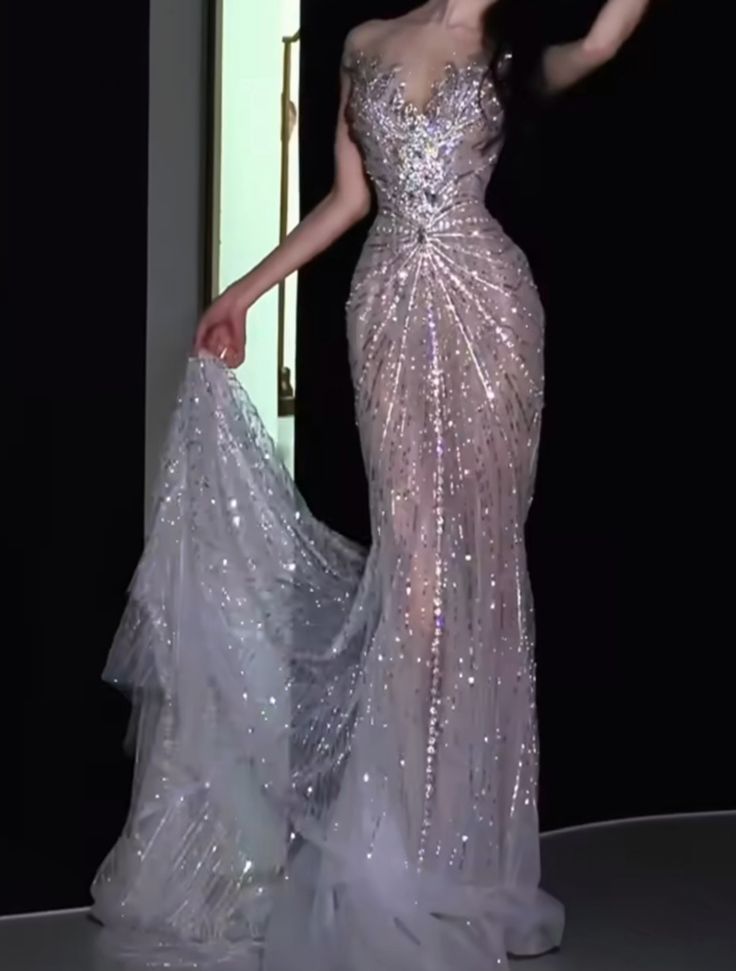 Sparkly Wedding Dress Mermaid Sequin Long White Wedding Dresses Brides Dress Bridal Gowns WD043