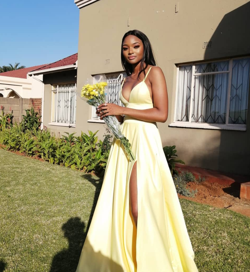 Simple A Line Spaghetti Strap Yellow Satin Prom Dress Graduation Prom Dress with Slit SH2497