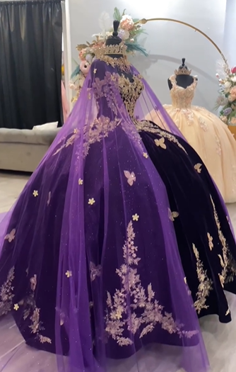 Luxury Purple Princess Quinceanera Dresses Ball Gown Sweet 16 Dress