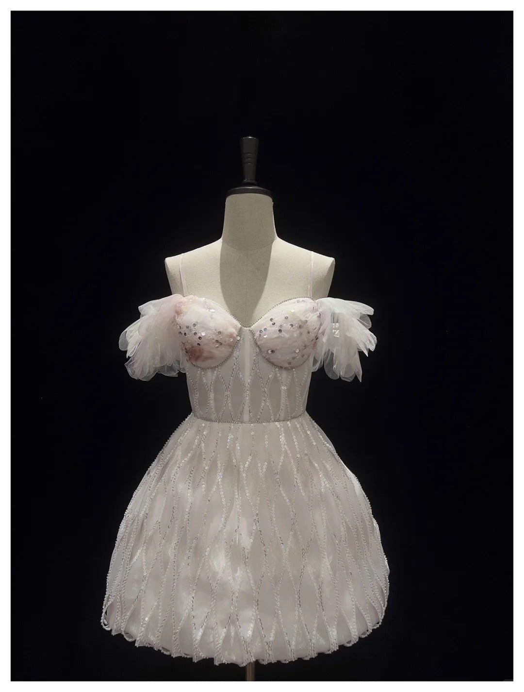 Pink Sweet Sequin Short Tulle Homecoming Dress Birthday Party Dress gh5042