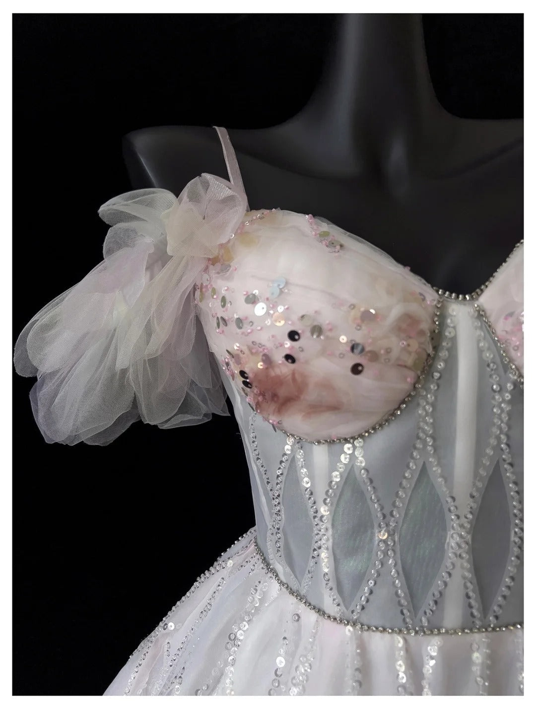 preppydressess-Pink Sweet Sequin Short Tulle Homecoming Dress Birthday Party Dress gh5042