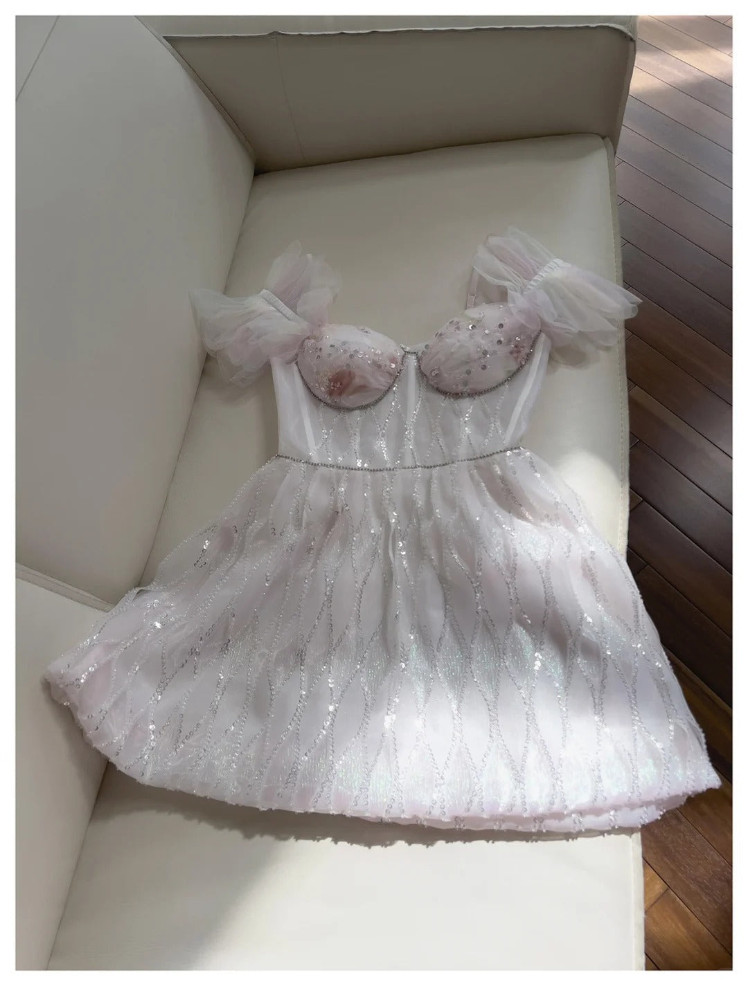 Pink Sweet Sequin Short Tulle Homecoming Dress Birthday Party Dress gh5042