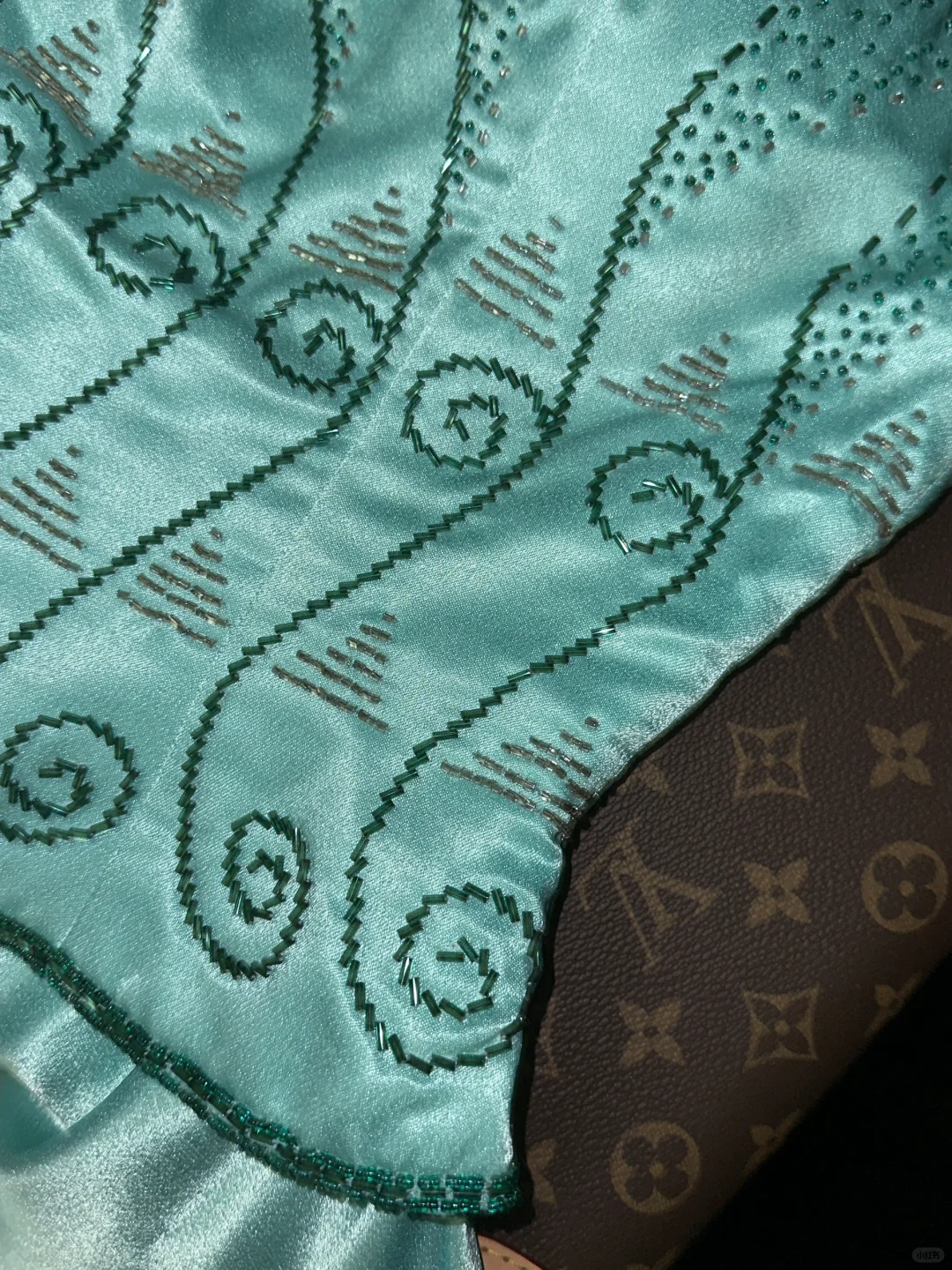 Stunning A Line Spaghetti Strap Beaded Blue Satin Long Prom Dress Party Dress SH3076