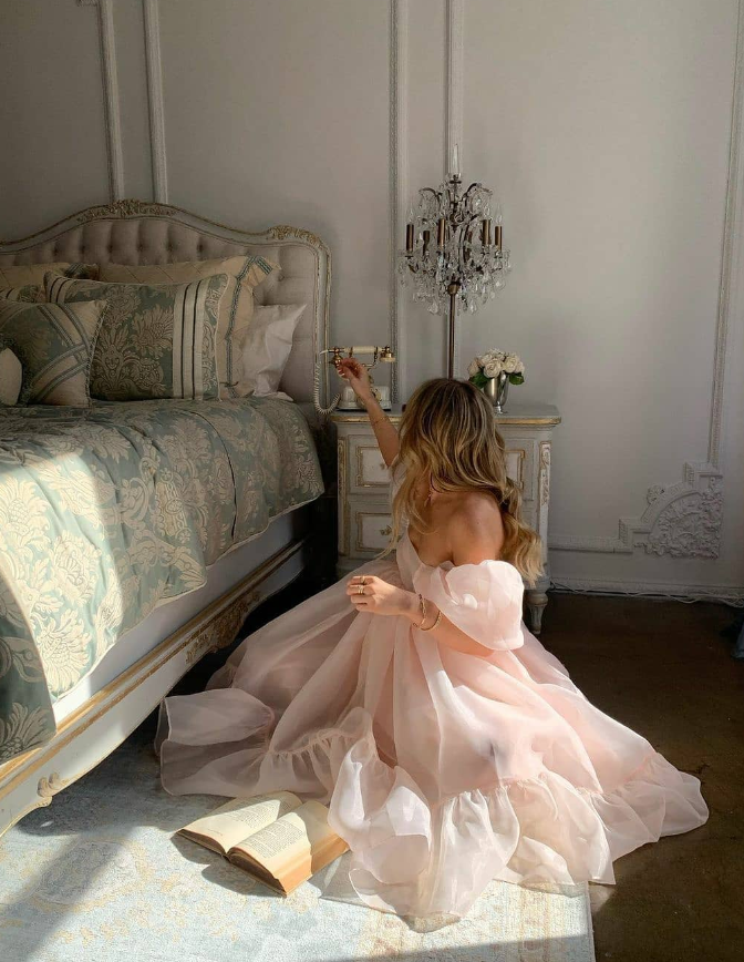 Princess A Line Off the Shoulder Light Pink Long Prom Dress Evening Dress SH2351