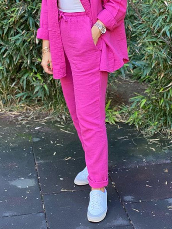 Classic Cotton Linen Shirt Women's Suit