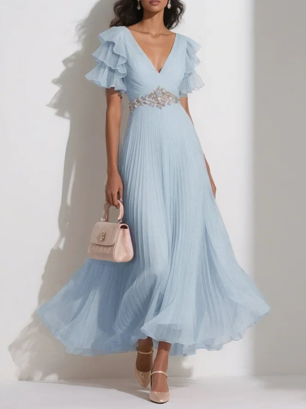 Chiffon Pleated Temperament Party Women's Dress