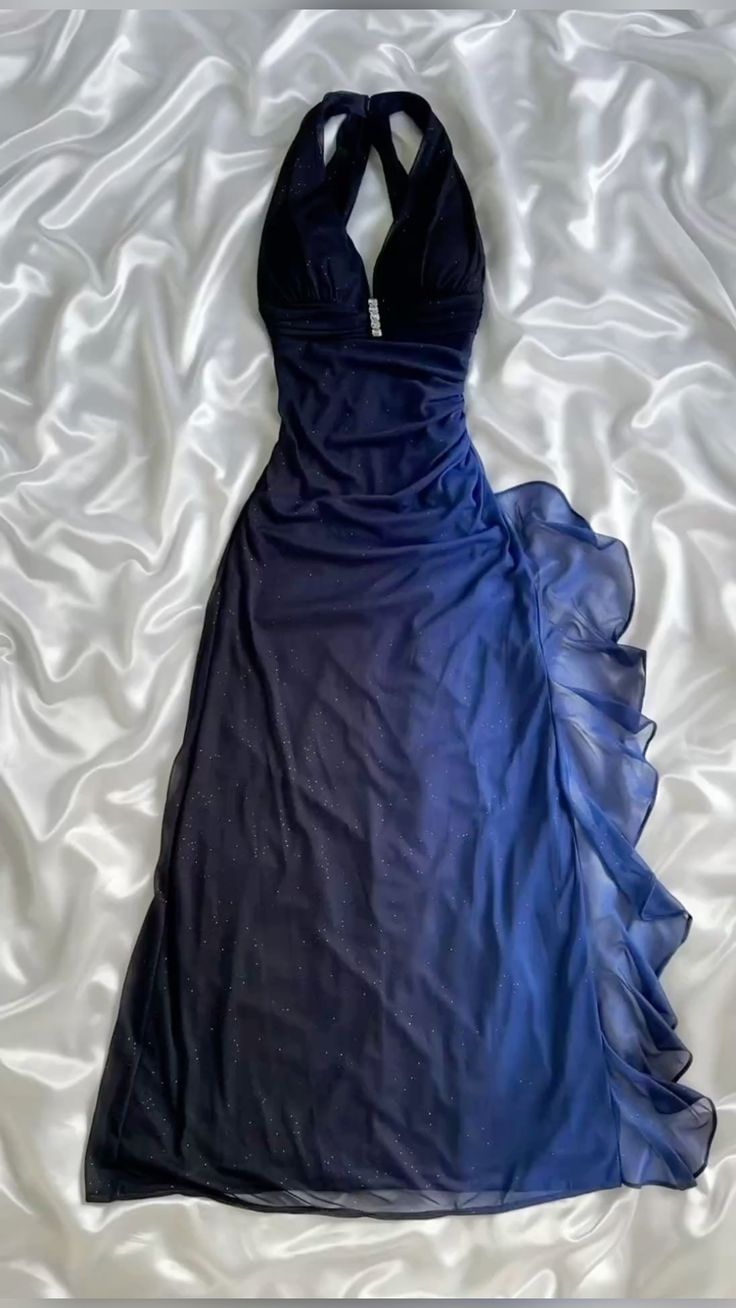 Charming dark purple shiny fashion gradient elegant strap long chiffon evening dress party dress prom dress gh3594