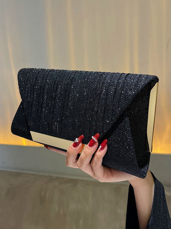 Pleated Sequin Clutch