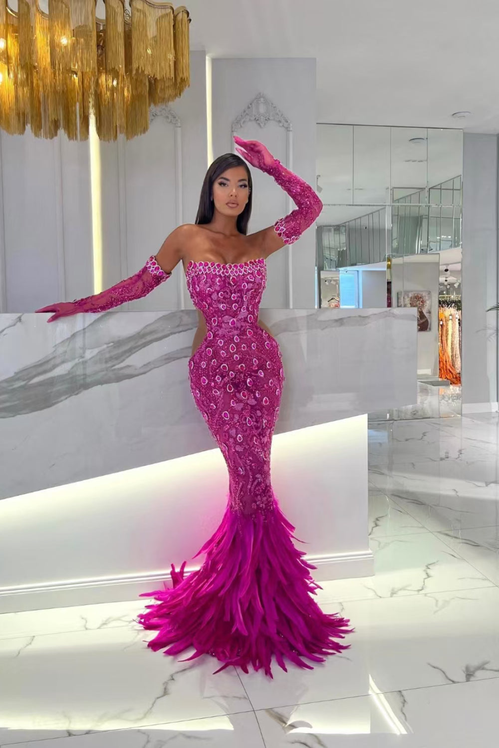 loveedsTM-Sexy fishtail tube top dress-vx