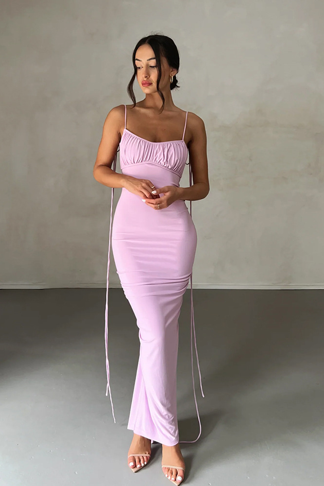 loveedsTM-Sexy backless pleated long skirt evening dress