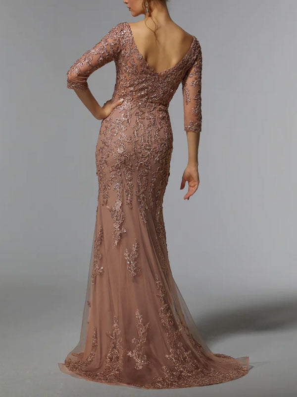 Elegant Delicate Lace Sequin Women's Dress