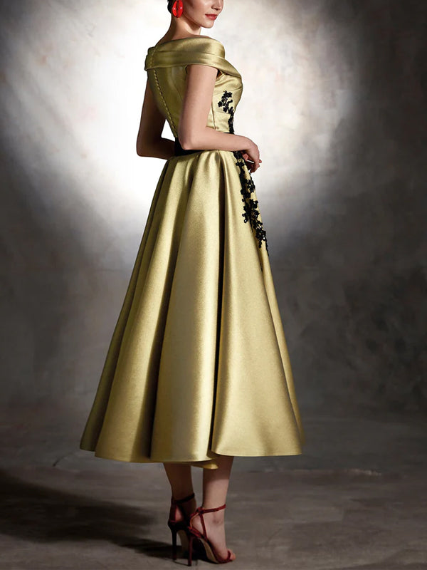 V-Neck Solid Color Midi Dress