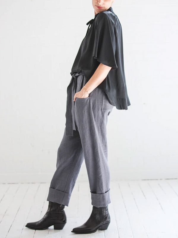 Lace-up Cotton and Linen Comfortable Women's Pants