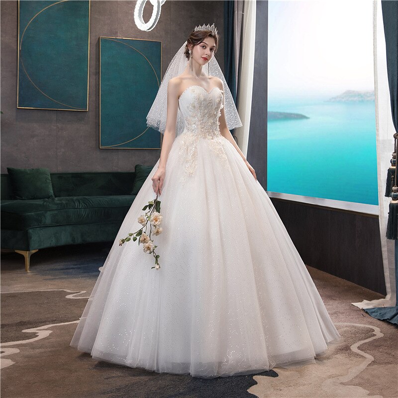 loveedsTM-Wedding Dress 2024 Gryffon Classic Strapless Wedding Gown With Train Lace Up Ball Gown Luxury Lace Embroidery Robe De Mariee