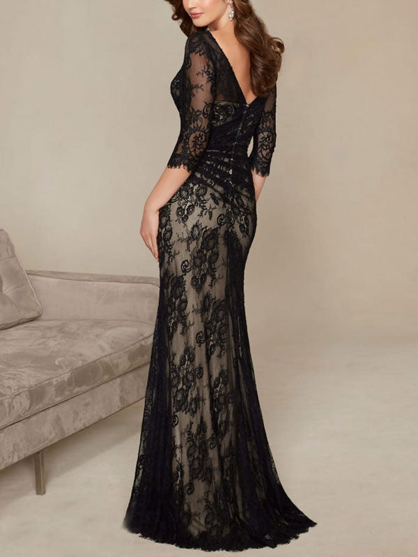 lace temperament hollow fishtail ladies dress