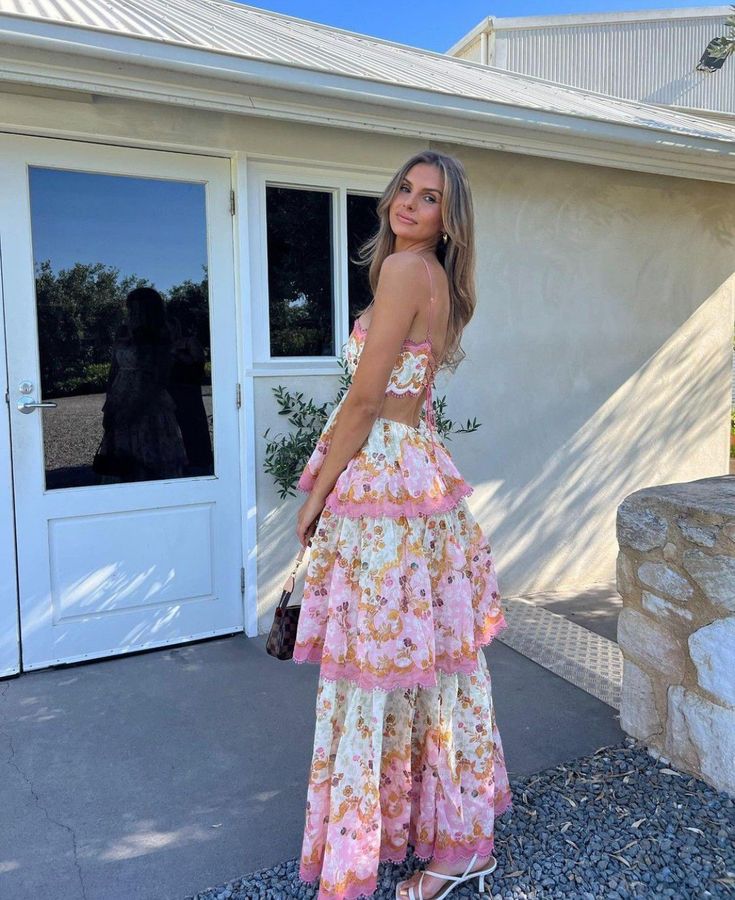 Orange fashion sweet floral layered lace long prom dress evening gown garden party dress gh2895