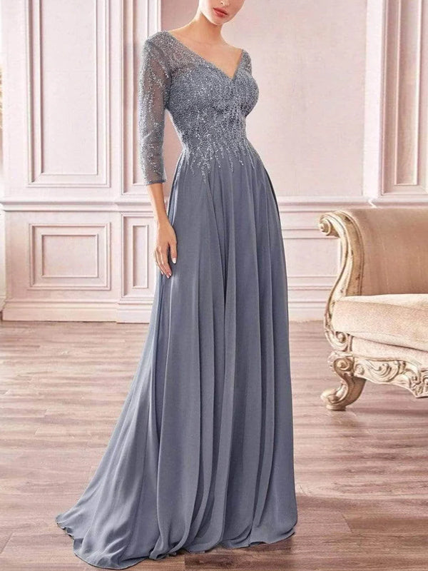 V-neck Sequined Maxi Dress