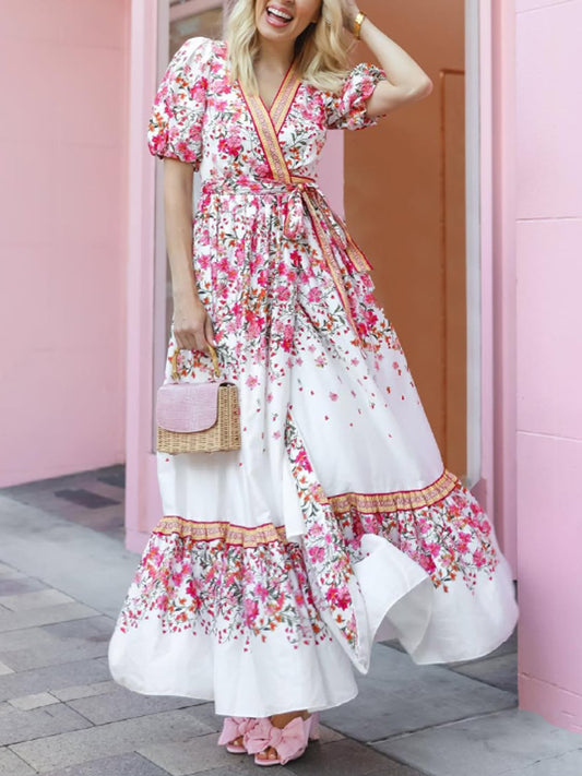 Floral Style Vacation Women's Dress