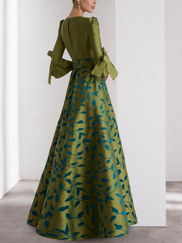 V-neck Print Maxi Dress