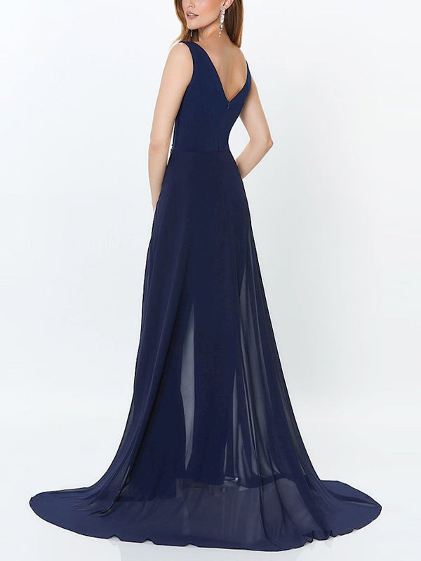 V-Neck Sleeveless Solid Color Jumpsuit