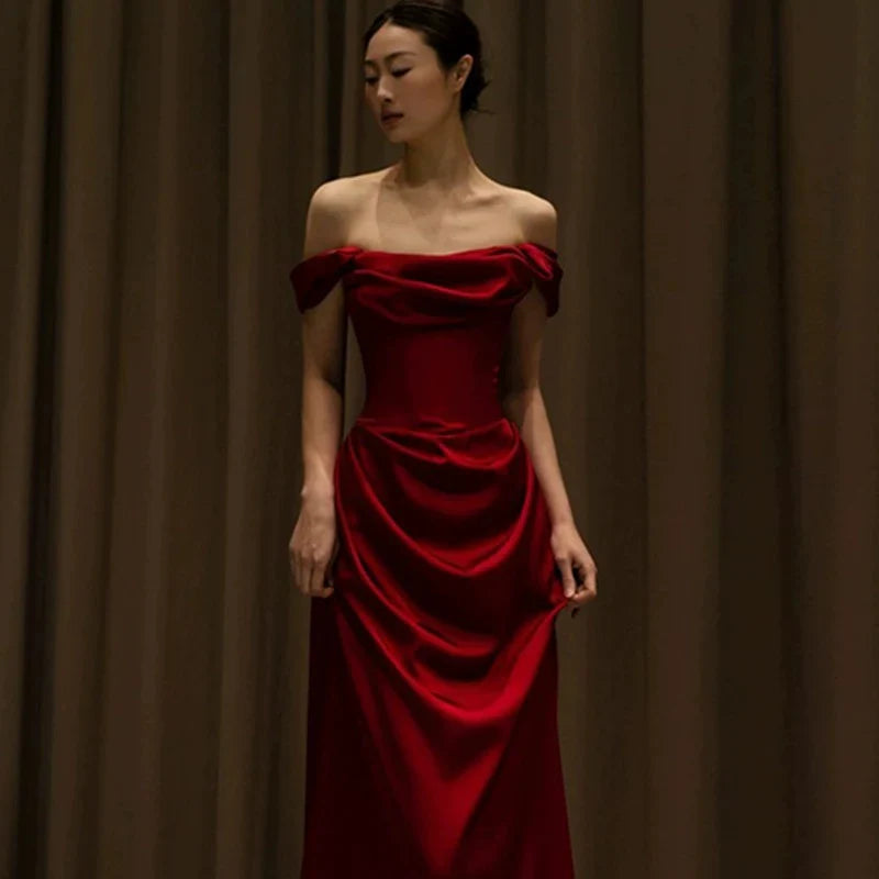 Off-Shoulder Evening Gown Long Prom Evening Formal Dresses       cg25146