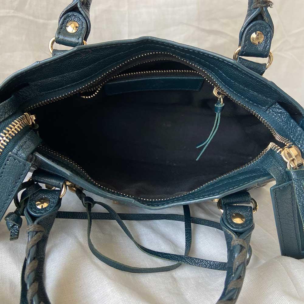 Balenciaga Leather Mini Classic Metallic Edge City Bag