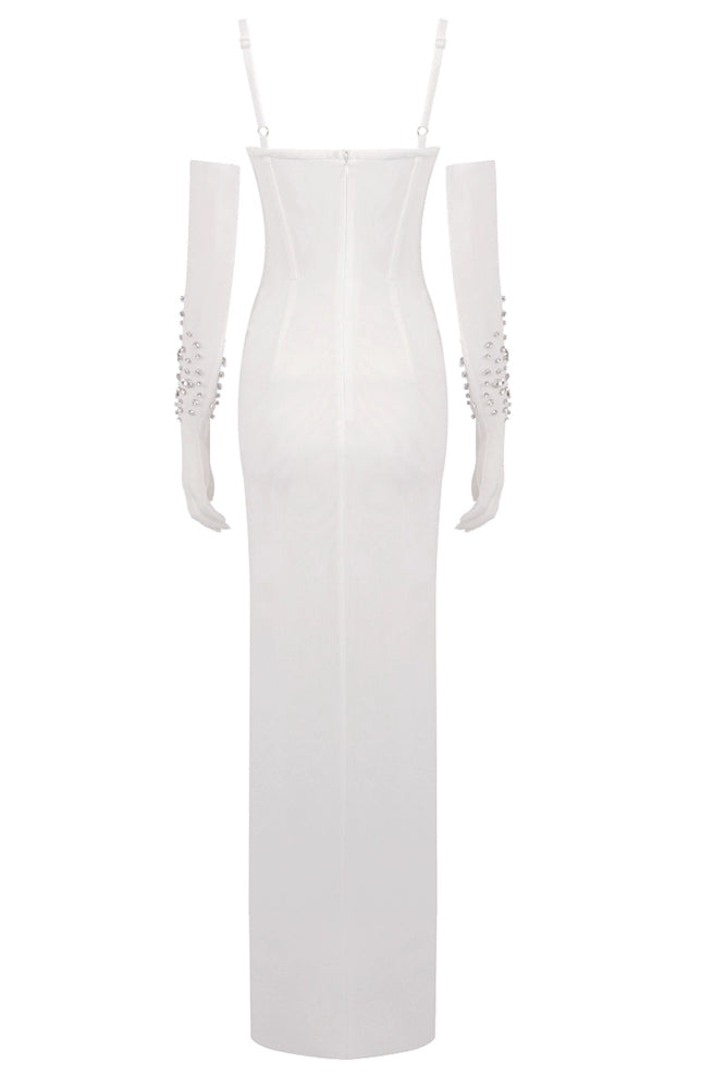 loveedsTM-High elastic mesh hand-beaded suspender dress-vx