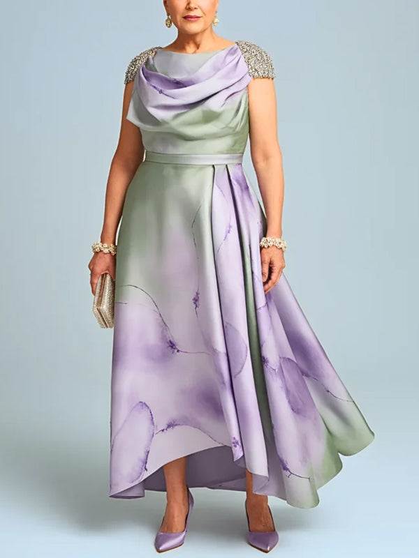 Round Neck Color Maxi Dress