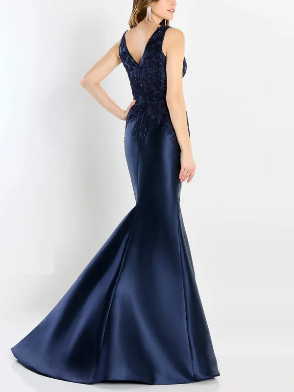 Sleeveless Lace Solid Color Maxi Dress