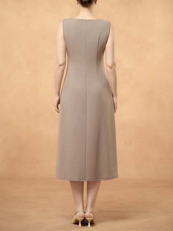 Elegant retro simple V-neck knee-length sleeveless Long Sleeve with Embroidered Lace Jacket