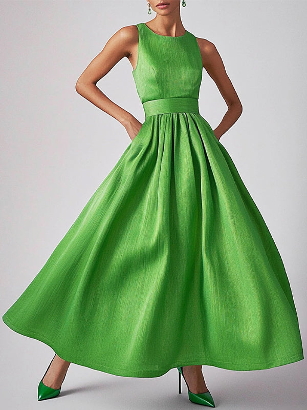 Green Sleeveless Maxi Dress