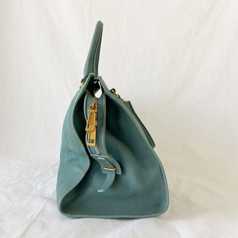 Saint Laurent Blue Leather Medium Cabas Chyc Tote