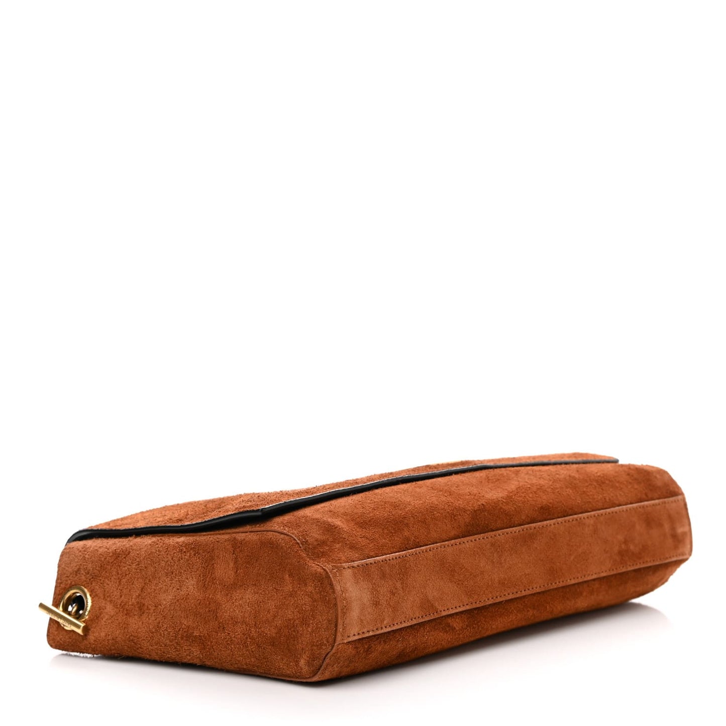 Saint Laurent Calfskin Crocodile Embossed Suede Medium Reversible Monogram Kate Satchel Military Taupe