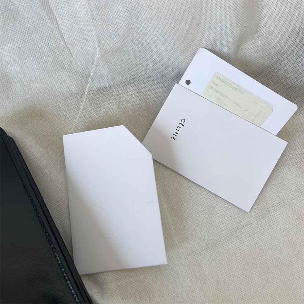 Celine Black Leather Medium Clasp Top Handle Bag