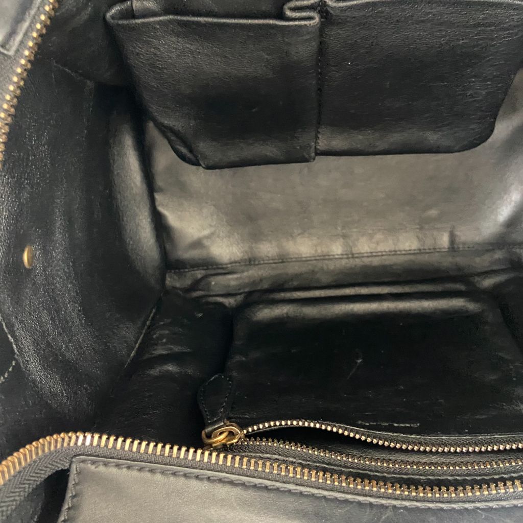 Celine black luggage micro tote bag