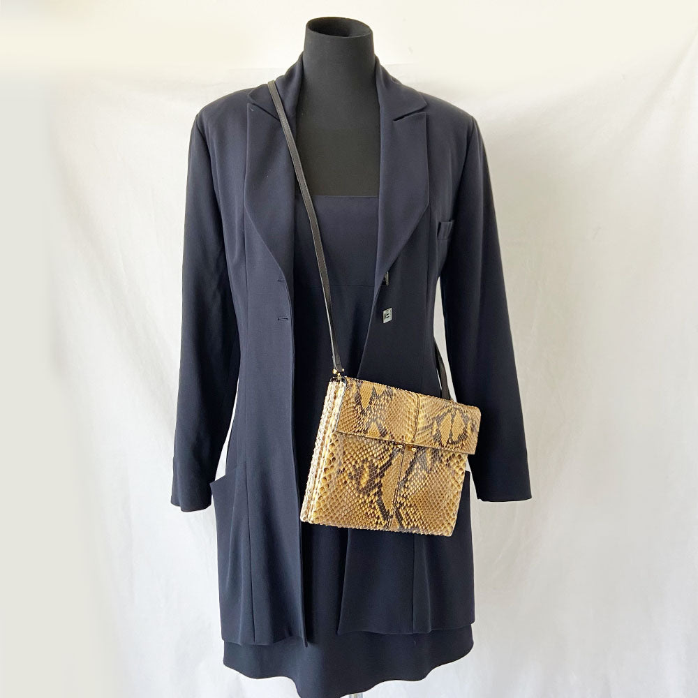 Marni Python Tan Clutch Bag