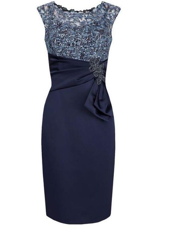 Navy Blue Mother of the Bride Dresses with Lace Prom Dress cg10072