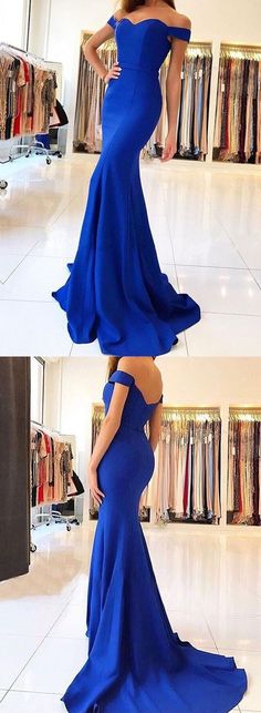 Sexy Mermaid Royal Blue Prom Dress,Sweep Train Long Evening Dress,Mermaid Evening Dresses cg10193