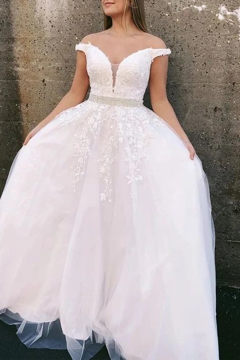 princess white prom dresses, long prom dresses, off the shoulder white cg10201