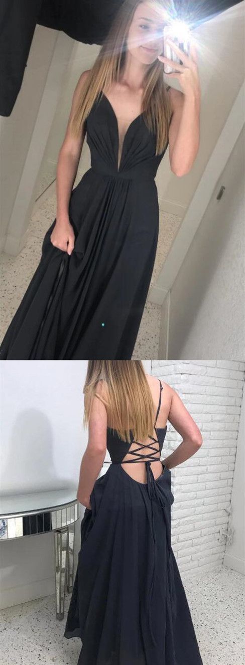 A Line Long Prom Dresses for Teens, Classy Black Formal Party Dress cg10332