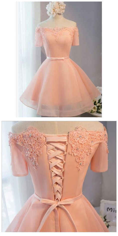 A-line/Princess Party Homecoming Dresses Short Pink Dresses With Lace Up cg10426
