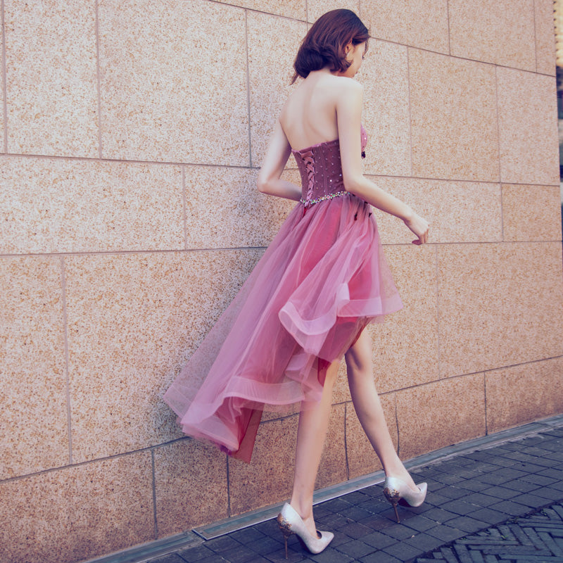 CUTE SWEETHEART NECK TULLE SHORT PROM DRESS cg10455