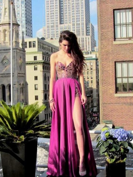 Sexy Prom Dresses A-line Sweetheart Floor-length Chiffon Evening Dress cg10502