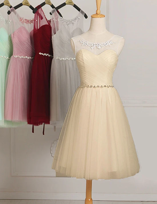 Short Tulle Cute Homecoming Dress With Belt cg10609