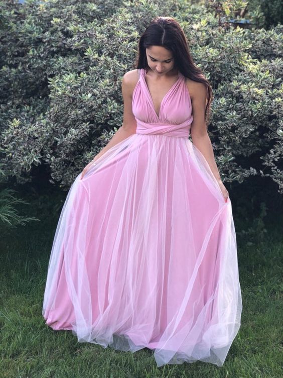blush pink convertible prom dress cg10700